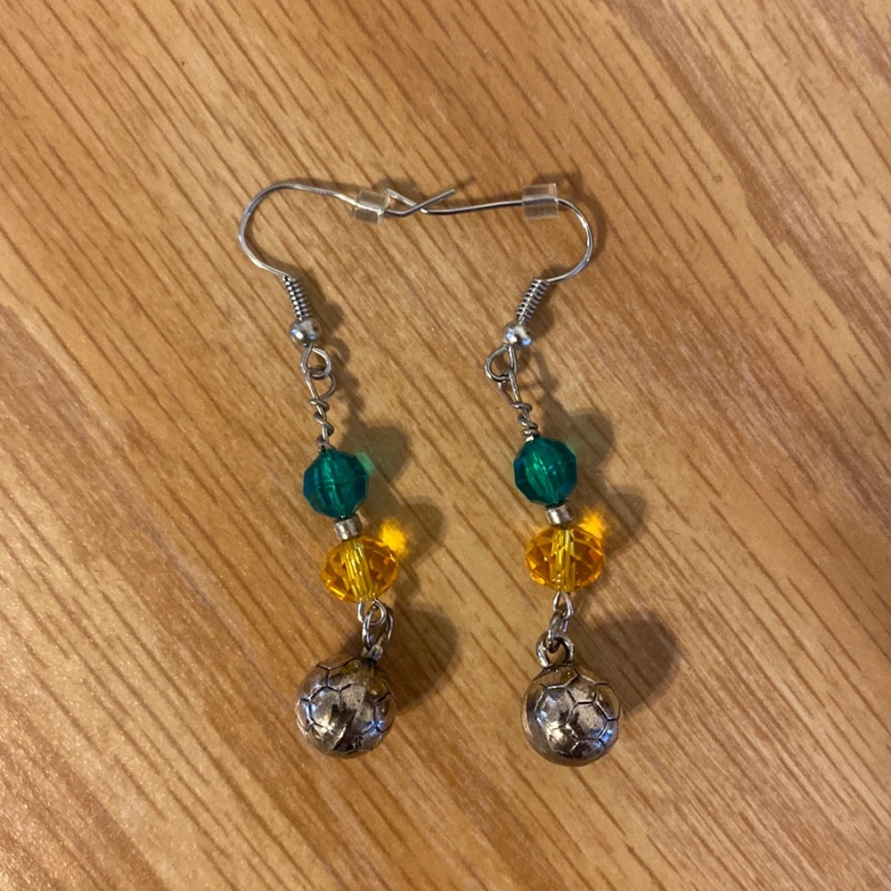 Soccer ball earrings